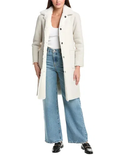Allsaints Serra Reversible Shearling Coat In Neutral