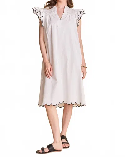 English Factory Flutter Sleeve Midi Dress In White In White