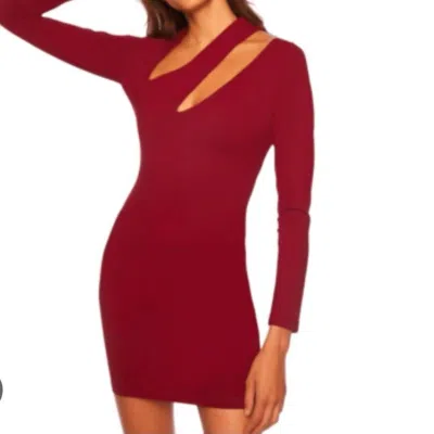 Susana Monaco Diagonal Cut Out Dress In Oxblood In Red