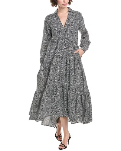 Michael Michael Kors Pop Cheetah Silk-blend Maxi Dress In Gray