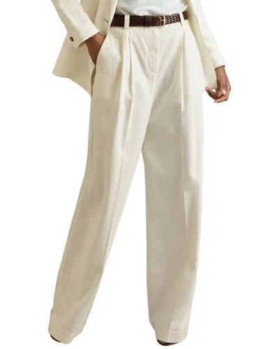 Reiss Astrid Wide-leg High-rise Stretch-cotton Trousers In Multi