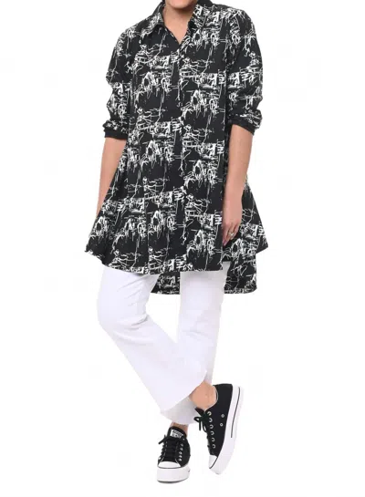 Tulip Clothing Newport Long Button Down In Black Etching In Black