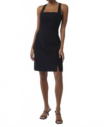 French Connection Buntie Whisper Ruth Chain Mini Dress In Black In Black
