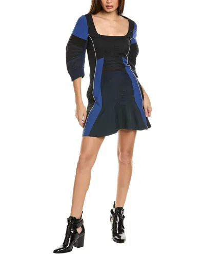Stella Mccartney Giselle Silk- Trin Linen-blend Mini Dress In Black