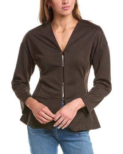 Reveriee Ponte Jacket In Brown