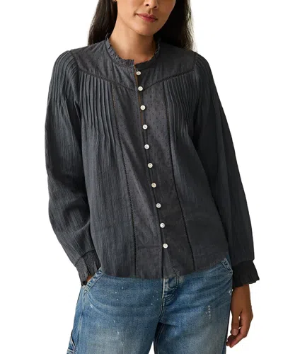 Faherty Lily Organic Cotton Button-up Shirt In Black