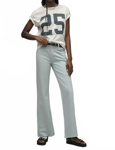 Mother The Bookie Flood High-rise Bootcut Jeans In The Devil May Tier Blue In White