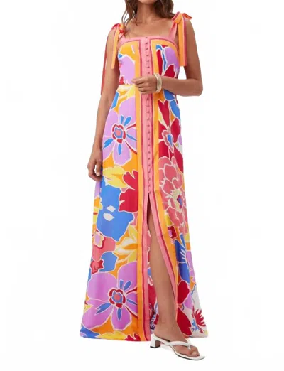 Trina Turk Cami Button Front Maxi Dress In Multi