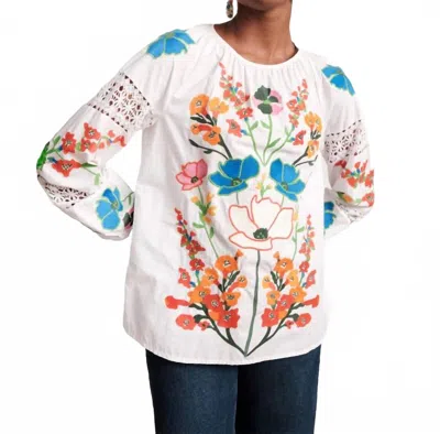 Frances Valentine Saskia Embroidery Blouse In Botanical Bash In Multi