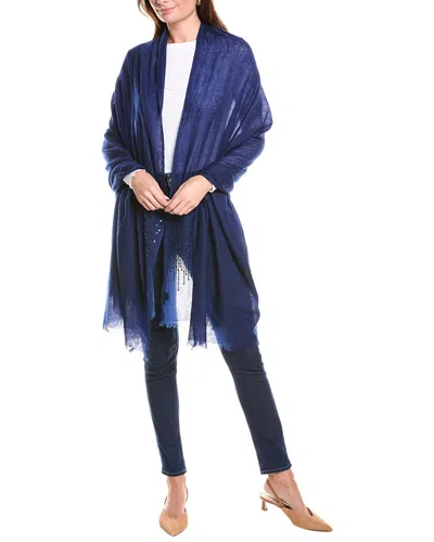 Sofiacashmere Lightweight Cashmere Wrap In Blue