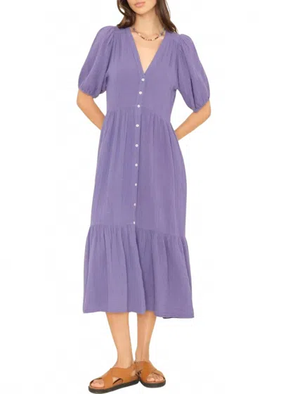 Xirena Lennox Blouson-sleeve Cotton Gauze Midi Dress In Multi