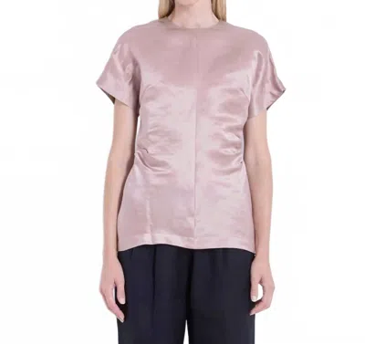 Loulou Studio Pero Fitted Short-sleeved Blouse In Petal Rose In Neutral