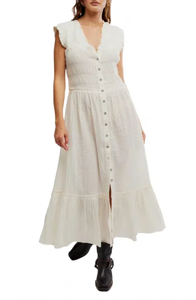 Free People Desert Dazed Sleeveless Cotton Midi Dress In Clean Ivory In Neutral