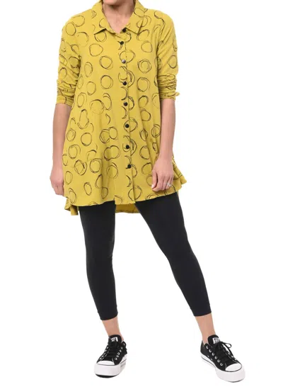 Tulip Clothing Lauryn Collared Button Down In Moss Orbit In Multi