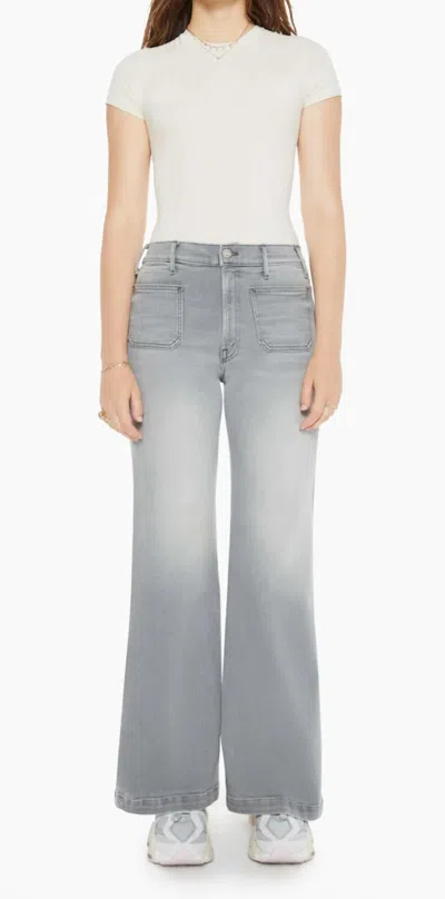 Mother Hustler Roller Patch Pocket Wide Leg Pants In Noted In Gray