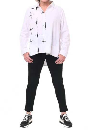 Tulip Clothing Farrah Button Down In White Galaxy In Multi