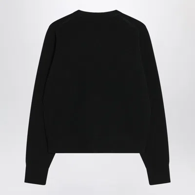 Acne Studios Ribbed Cuffs And Hem Yak Wool Cardigan In Black