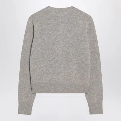 Acne Studios Ribbed Cuffs And Hem Yak Wool Cardigan In Gray
