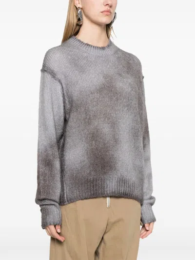 Acne Studios Koros Sprayed Crewneck Sweater In Gray