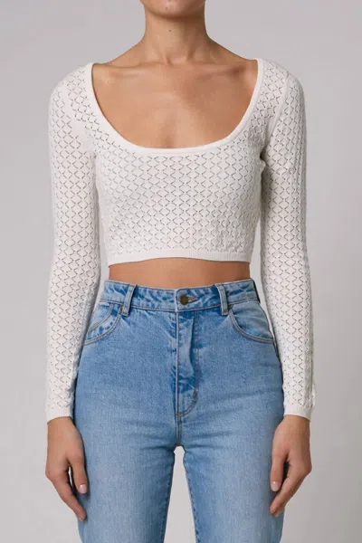 Rolla's Diamond Knit Scoop Top In White In White