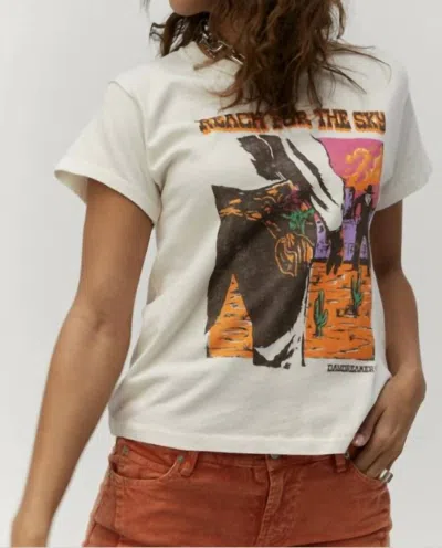 Daydreamer Reach For The Sky Reverse Gf Tee In White In White