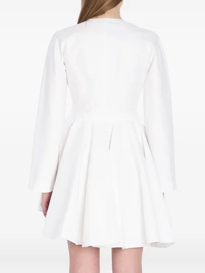 Alaïa Asym Belt Dress In Poplin In White