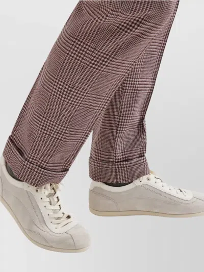 Brunello Cucinelli Suede Lace-up Low-top Sneakers In Gray