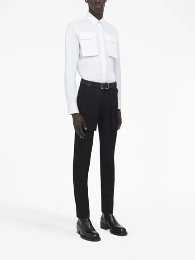 Alexander Mcqueen Long Sleeved Pocket Detailed Shirt In White