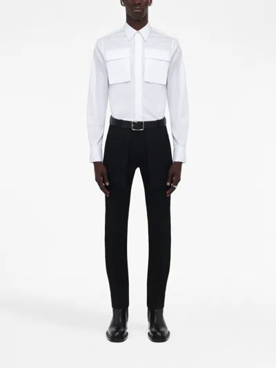 Alexander Mcqueen Long Sleeved Pocket Detailed Shirt In White
