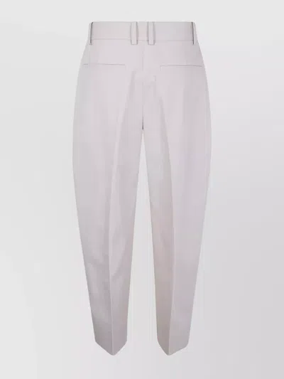 Studio Nicholson Double Pleat Wide Leg Trousers In White