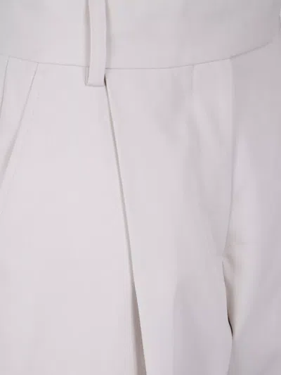 Studio Nicholson Double Pleat Wide Leg Trousers In White