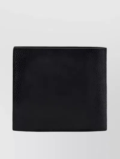 Thom Browne Pebble Grain Leather Billfold In Black