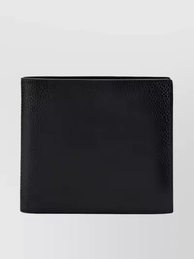 Thom Browne Pebble Grain Leather Billfold In Black