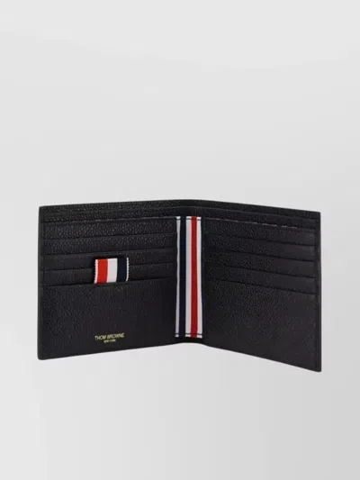 Thom Browne Pebble Grain Leather Billfold In Black