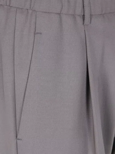 Herno Pleated Back-pocket Trousers In Gray