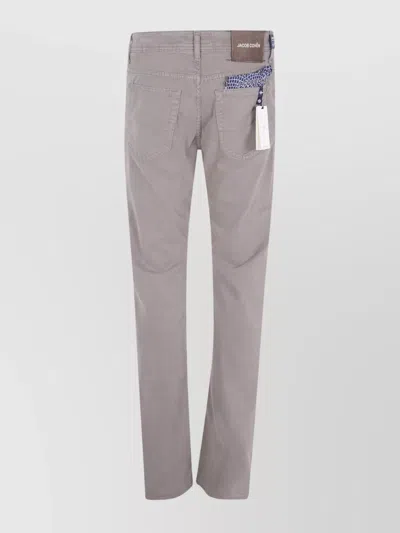 Jacob Cohen Slim Fit Trousers Featuring 5 Pockets In Gray