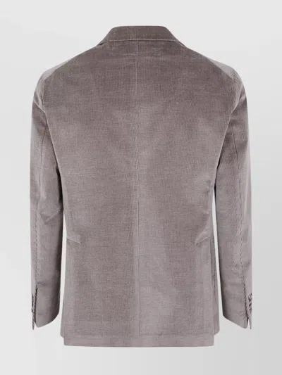 Tagliatore Corduroy Two-button Jacket In Gray