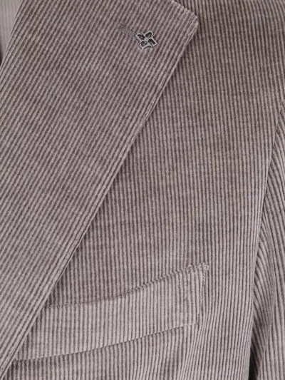 Tagliatore Corduroy Two-button Jacket In Gray