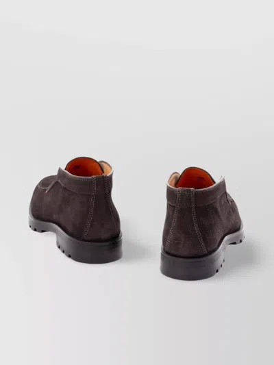 Santoni Tonal Sole Ankle Boots In Brown