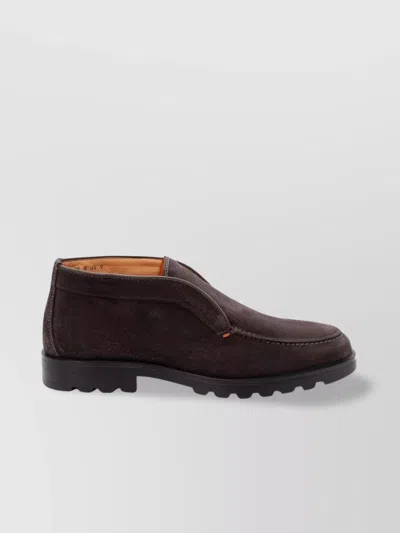 Santoni Tonal Sole Ankle Boots In Brown