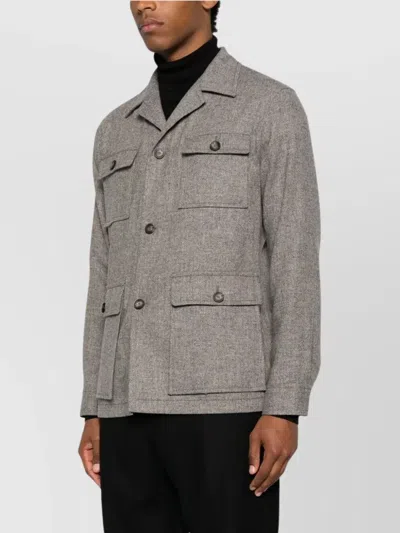 Tagliatore Button-down Jacket In Gray