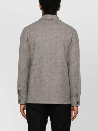 Tagliatore Button-down Jacket In Gray