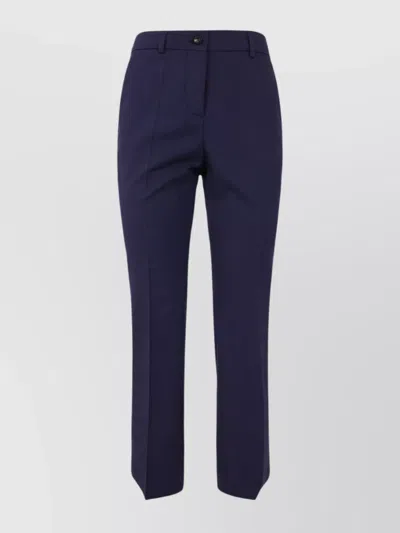 Alberto Biani Flared Stretch Trouser Featuring Pockets In Blue