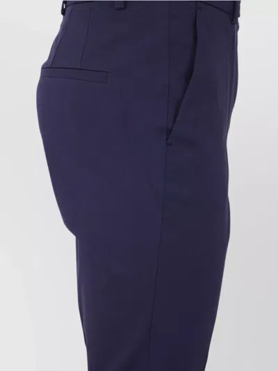 Alberto Biani Flared Stretch Trouser Featuring Pockets In Blue
