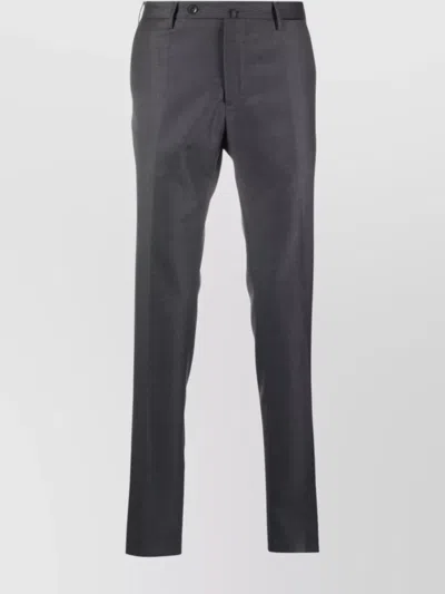 Incotex Wool Trousers With Pockets And Loops In Blue