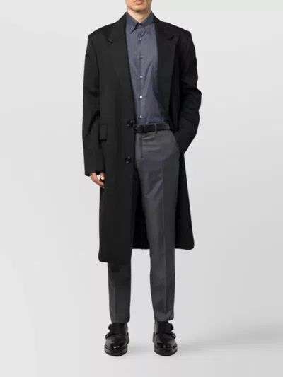 Incotex Wool Trousers With Pockets And Loops In Blue