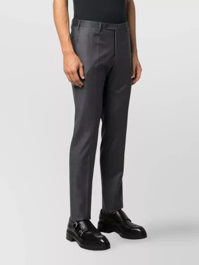 Incotex Wool Trousers With Pockets And Loops In Blue