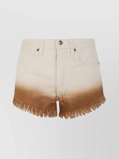 Alanui Bright Hues Frayed Denim Shorts In White