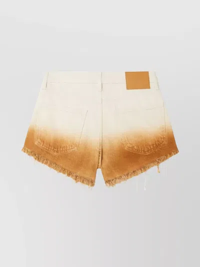 Alanui Bright Hues Frayed Denim Shorts In White