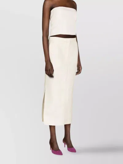 Gauge81 Tona Strapless Midi Top With Side Slit In Multi